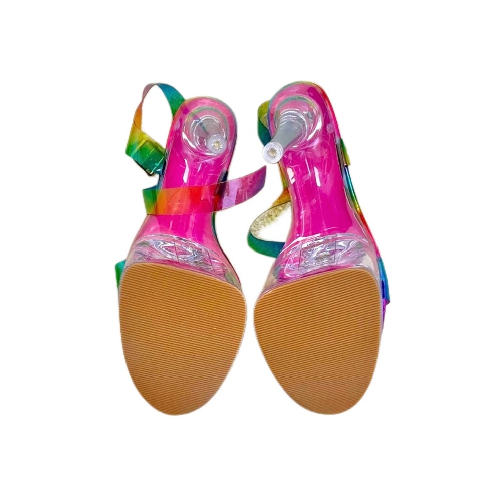 Azalea Wang Rainbow Croix Clear Platform Heels - Picture 8 of 12